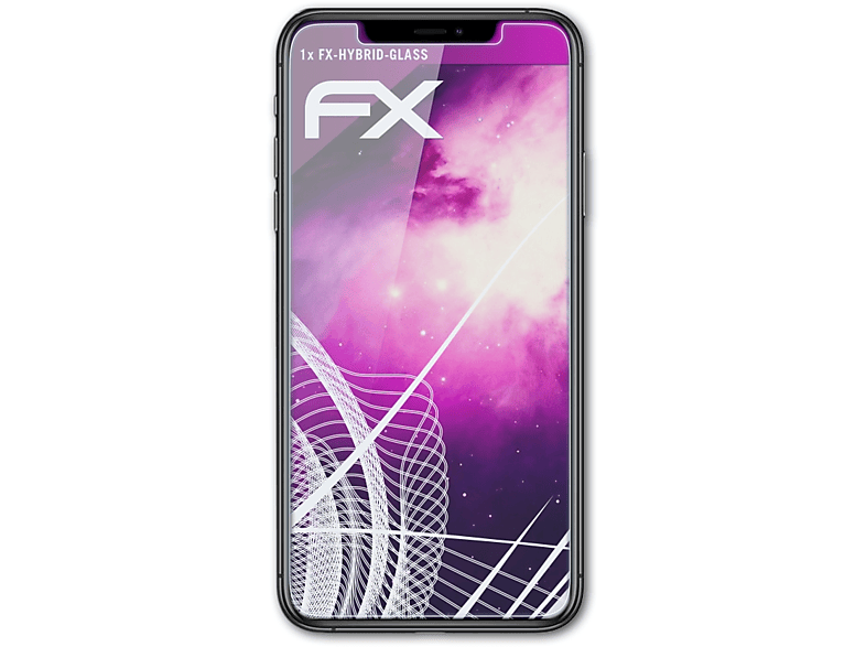 ATFOLIX FX-Hybrid-Glass Schutzglas(für Apple iPhone 11 Pro Max)