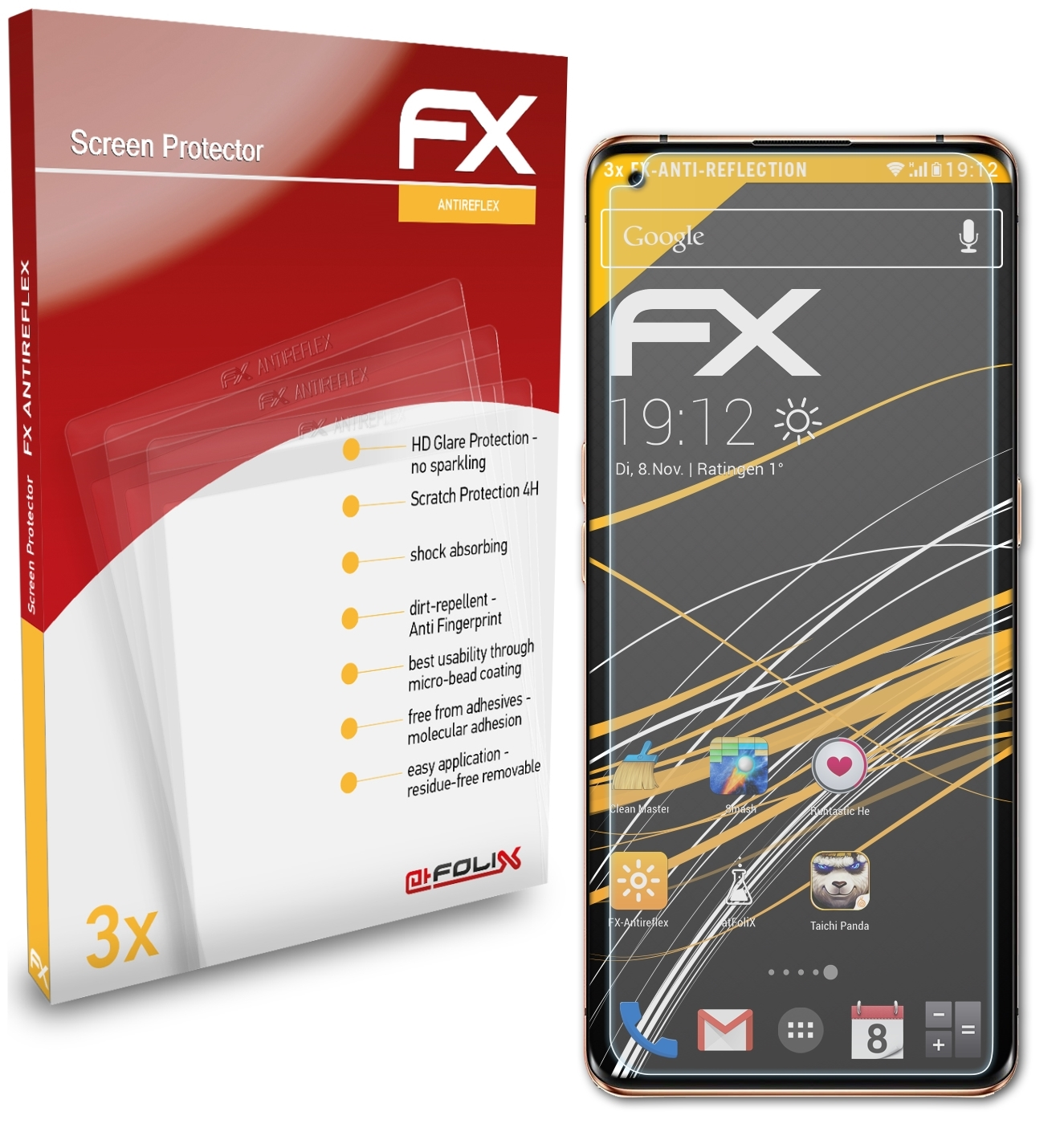 ATFOLIX Displayschutz(für Pro) Oppo 3x X2 FX-Antireflex Find