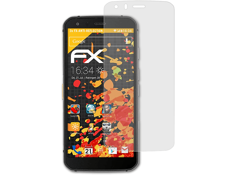 ATFOLIX 3x FX-Antireflex Displayschutz(für Caterpillar CAT S62 Pro)