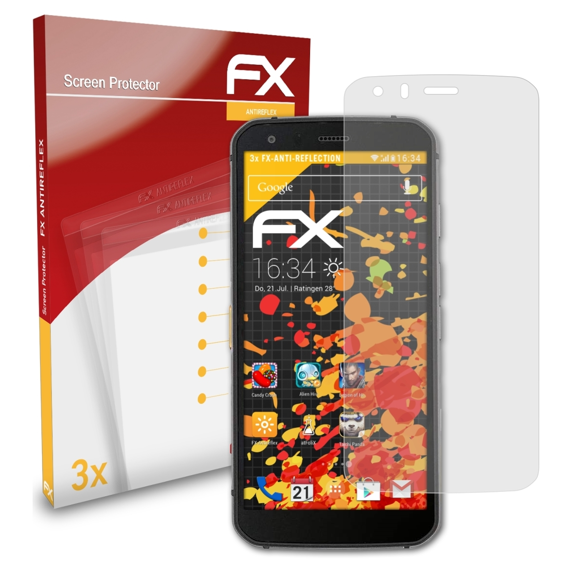 ATFOLIX 3x FX-Antireflex Caterpillar S62 CAT Displayschutz(für Pro)