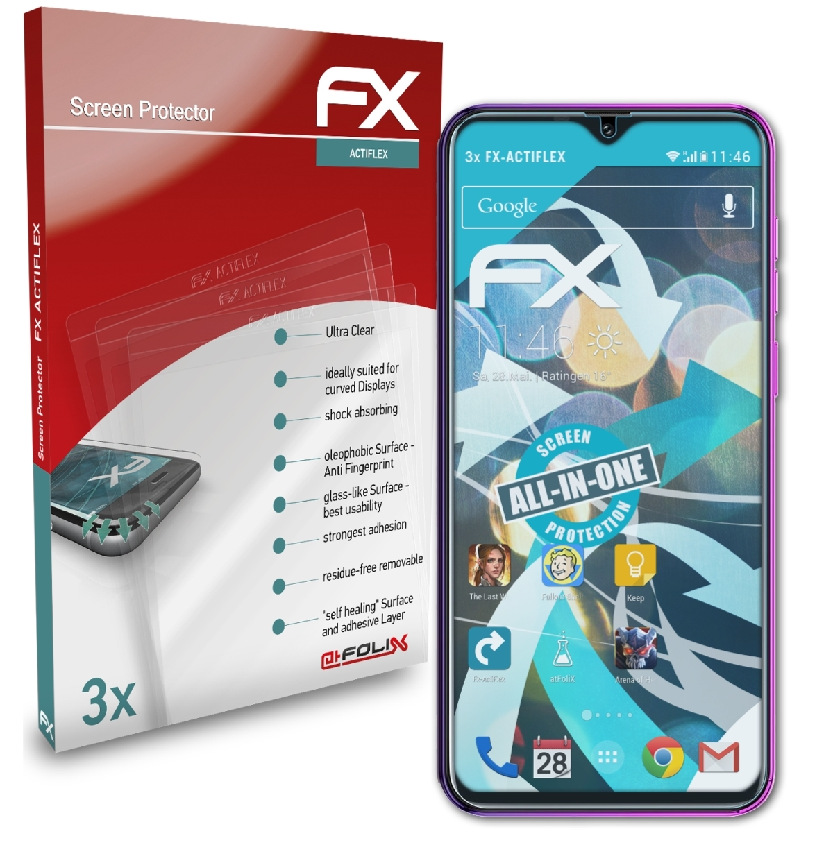 7P) FX-ActiFleX ATFOLIX 3x Ulefone Note Displayschutz(für