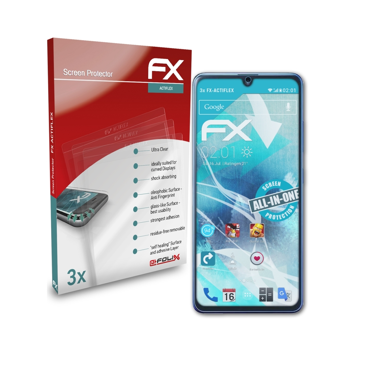 ATFOLIX 3x FX-ActiFleX Displayschutz(für Samsung A41) Galaxy