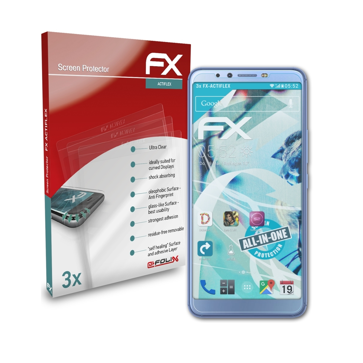 FX-ActiFleX X) Tecno ATFOLIX Displayschutz(für 3x Camon
