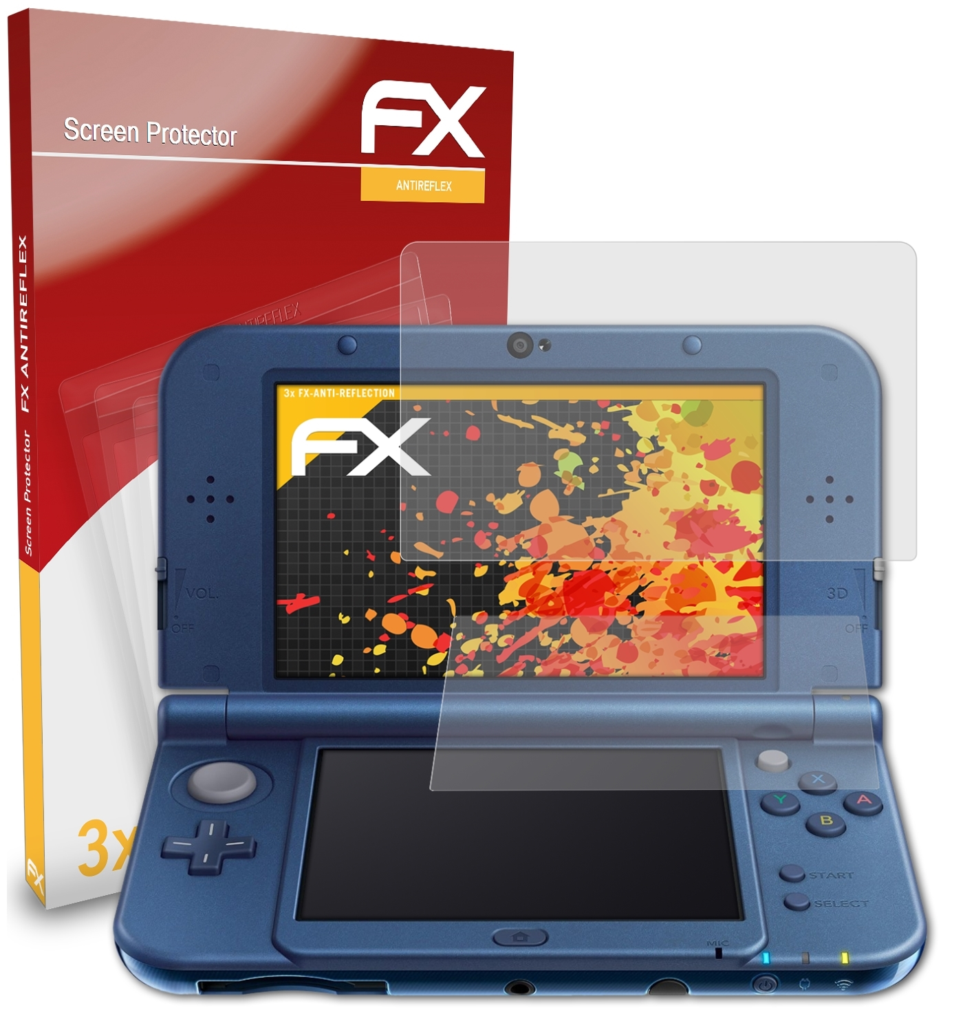 3x Displayschutz(für 3DS Nintendo XL (2015)) ATFOLIX New FX-Antireflex