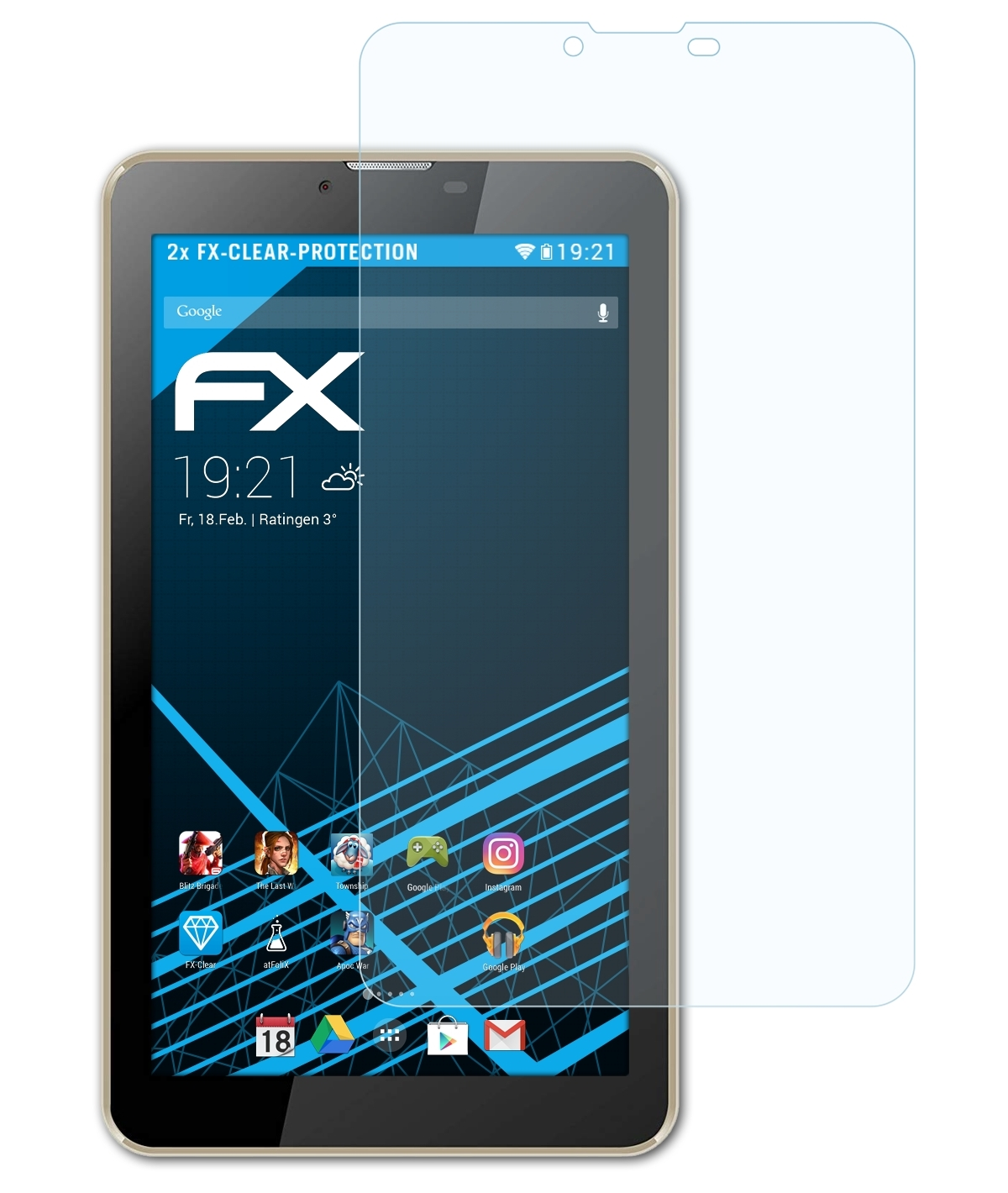 ATFOLIX 2x FX-Clear Displayschutz(für Nuu Mobile T2)