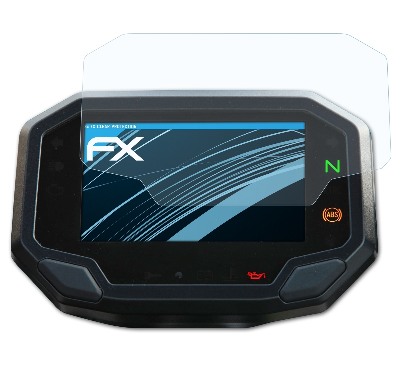 ATFOLIX 3x FX-Clear Displayschutz(für Kawasaki ZH2 (2020))