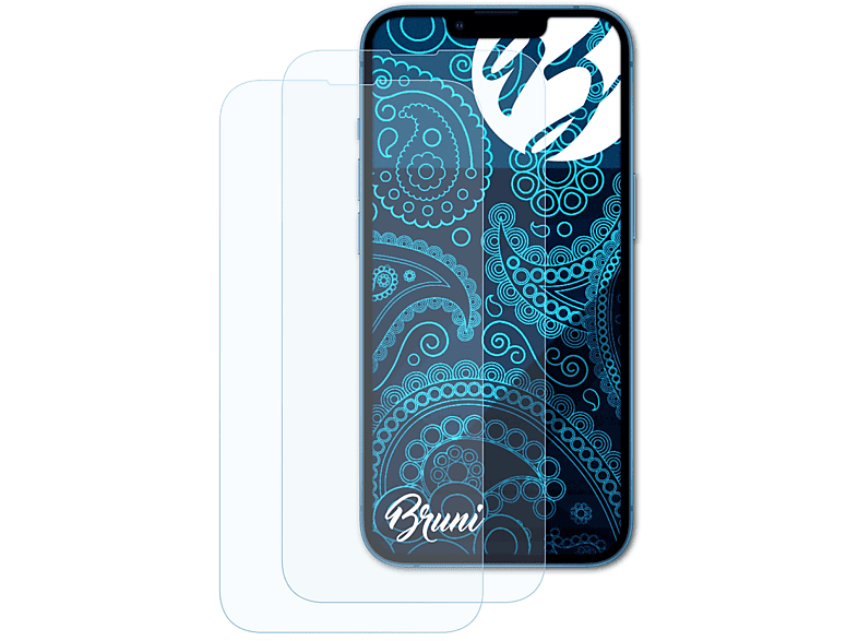 BRUNI 2x Basics-Clear Schutzfolie(für Apple iPhone 13) | Displayschutzfolien & Gläser