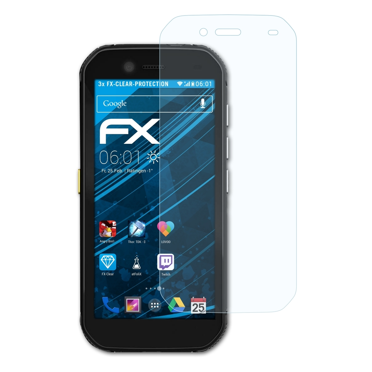 ATFOLIX 3x FX-Clear Caterpillar S42 H+) Displayschutz(für CAT