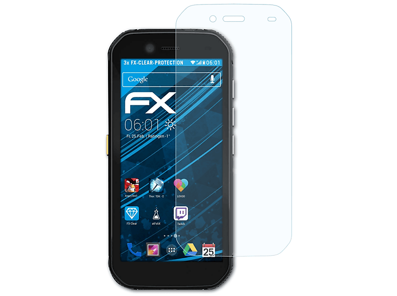 ATFOLIX 3x FX-Clear Displayschutz(für Caterpillar CAT S42 H+)