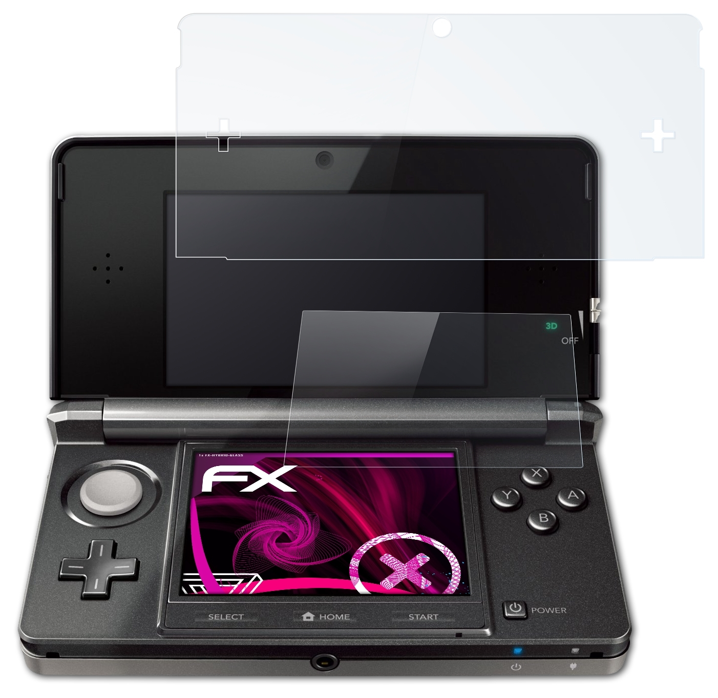 FX-Hybrid-Glass Nintendo ATFOLIX 3DS (2011)) Schutzglas(für