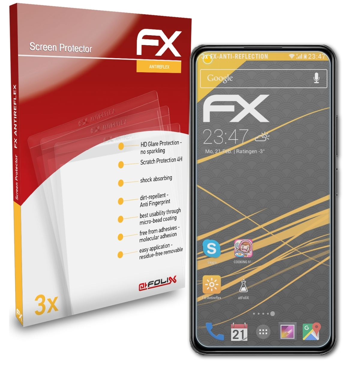 11 ATFOLIX 3x Displayschutz(für Xiaomi 5G) Mi FX-Antireflex Lite