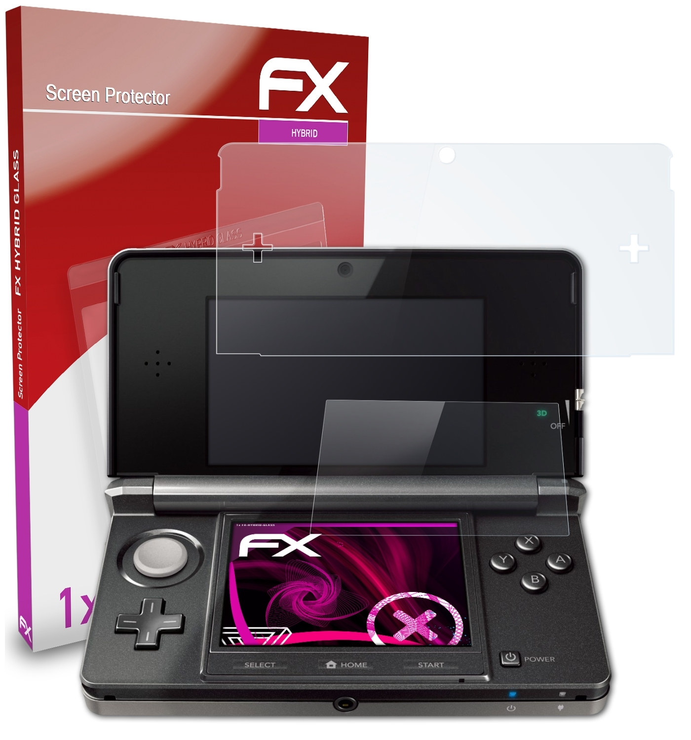 ATFOLIX FX-Hybrid-Glass Schutzglas(für (2011)) 3DS Nintendo