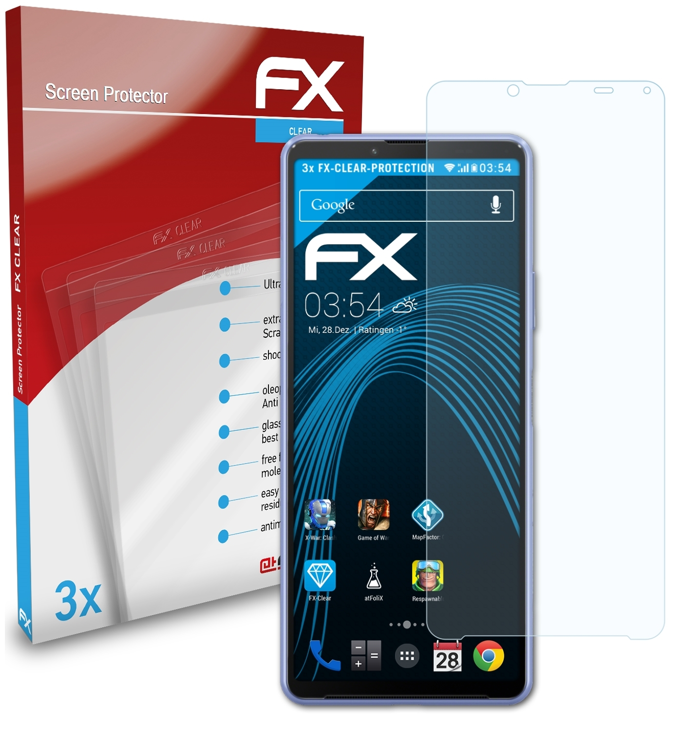 3x Sony 10 ATFOLIX Xperia Displayschutz(für FX-Clear III)