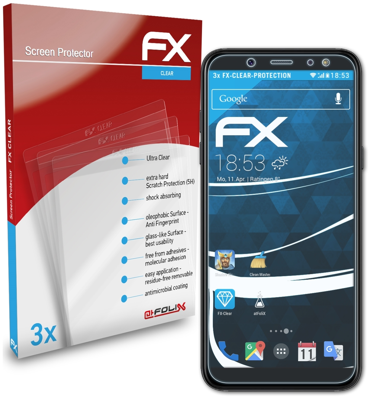 Galaxy (2018)) A6 ATFOLIX Displayschutz(für FX-Clear 3x Samsung