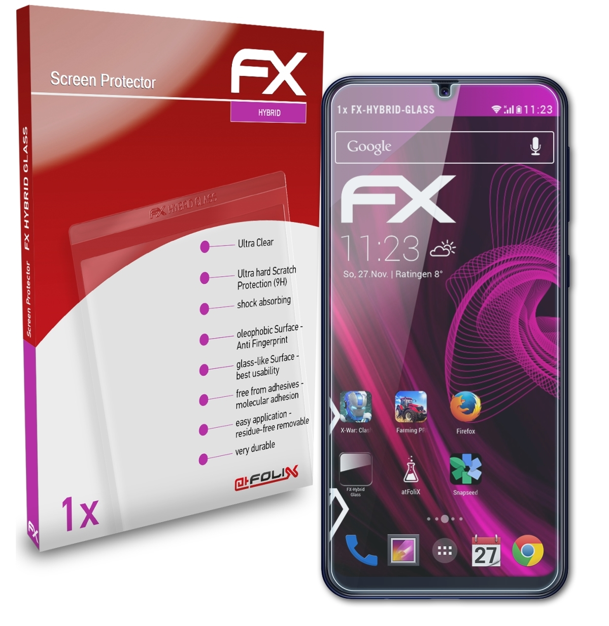 ATFOLIX FX-Hybrid-Glass Schutzglas(für Samsung M21) Galaxy