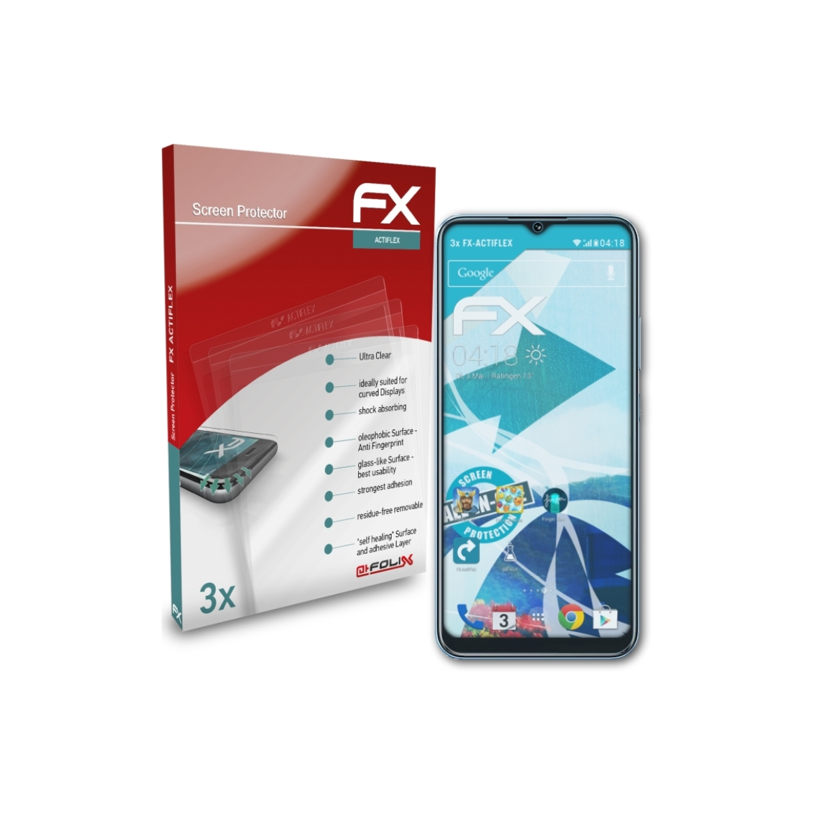 ATFOLIX 3x FX-ActiFleX Displayschutz(für Narzo 50A) Realme