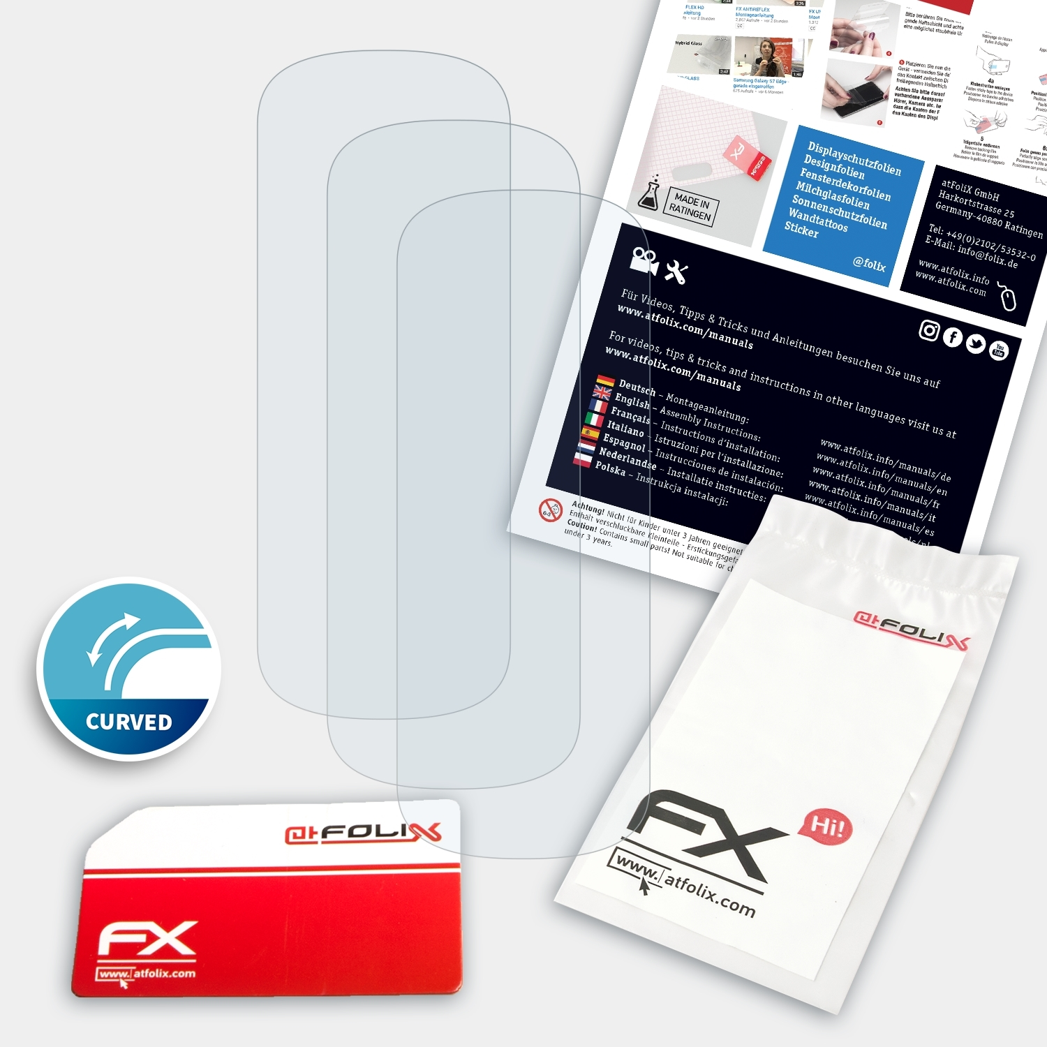 ATFOLIX 3x FX-ActiFleX Displayschutz(für Galaxy Samsung Fit2)