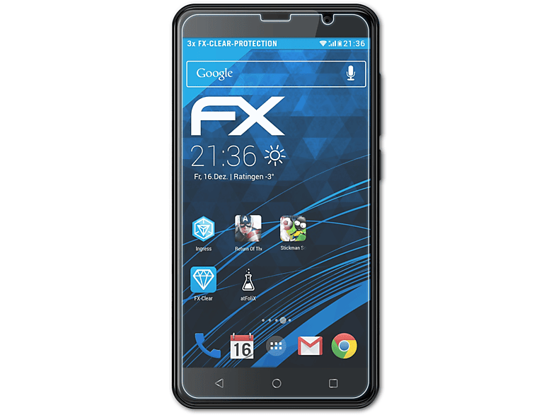 ATFOLIX 3x FX-Clear Displayschutz(für Energizer E500S) Energy