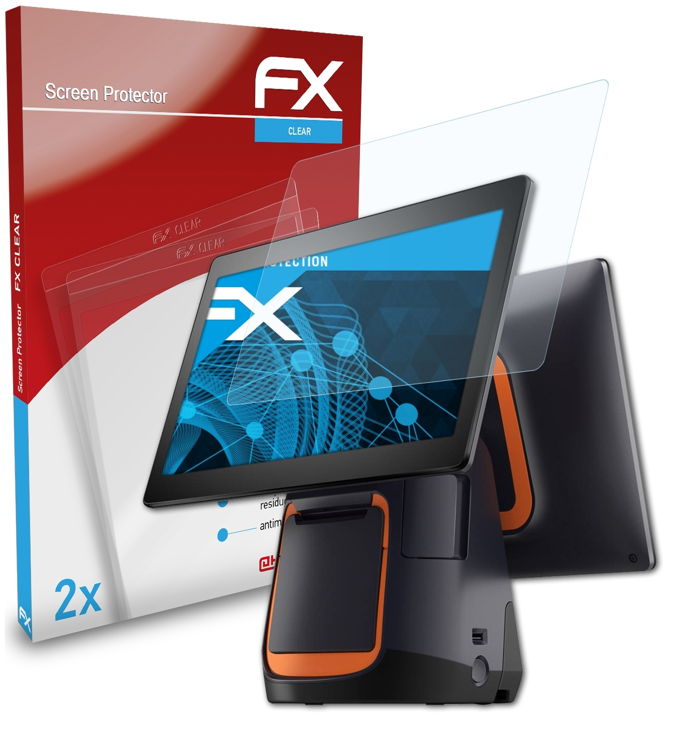 ATFOLIX 2x FX-Clear Displayschutz(für T2) Sunmi