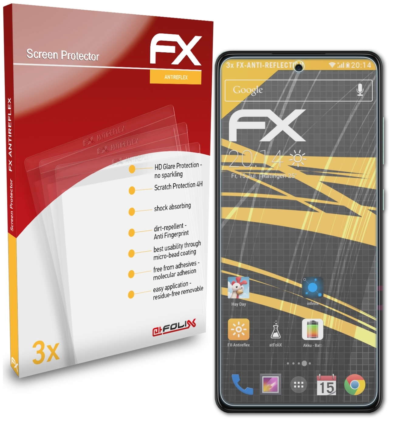 FX-Antireflex Displayschutz(für Galaxy A52) ATFOLIX Samsung 3x