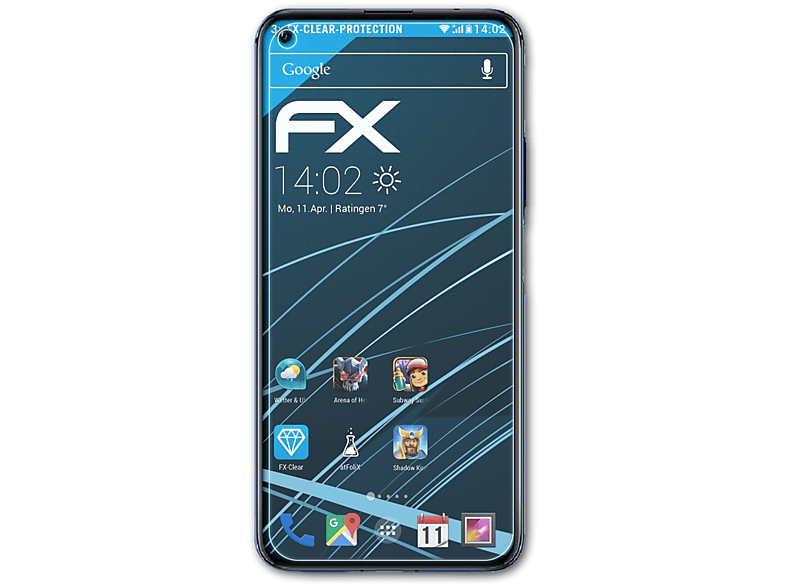 FX-Clear ATFOLIX 20) Huawei Honor Displayschutz(für 3x