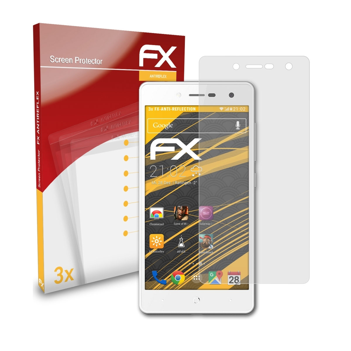 ATFOLIX 3x L7) Displayschutz(für Blade ZTE FX-Antireflex