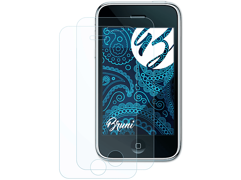 BRUNI 2x Basics-Clear Schutzfolie(für Apple iPhone 3G)
