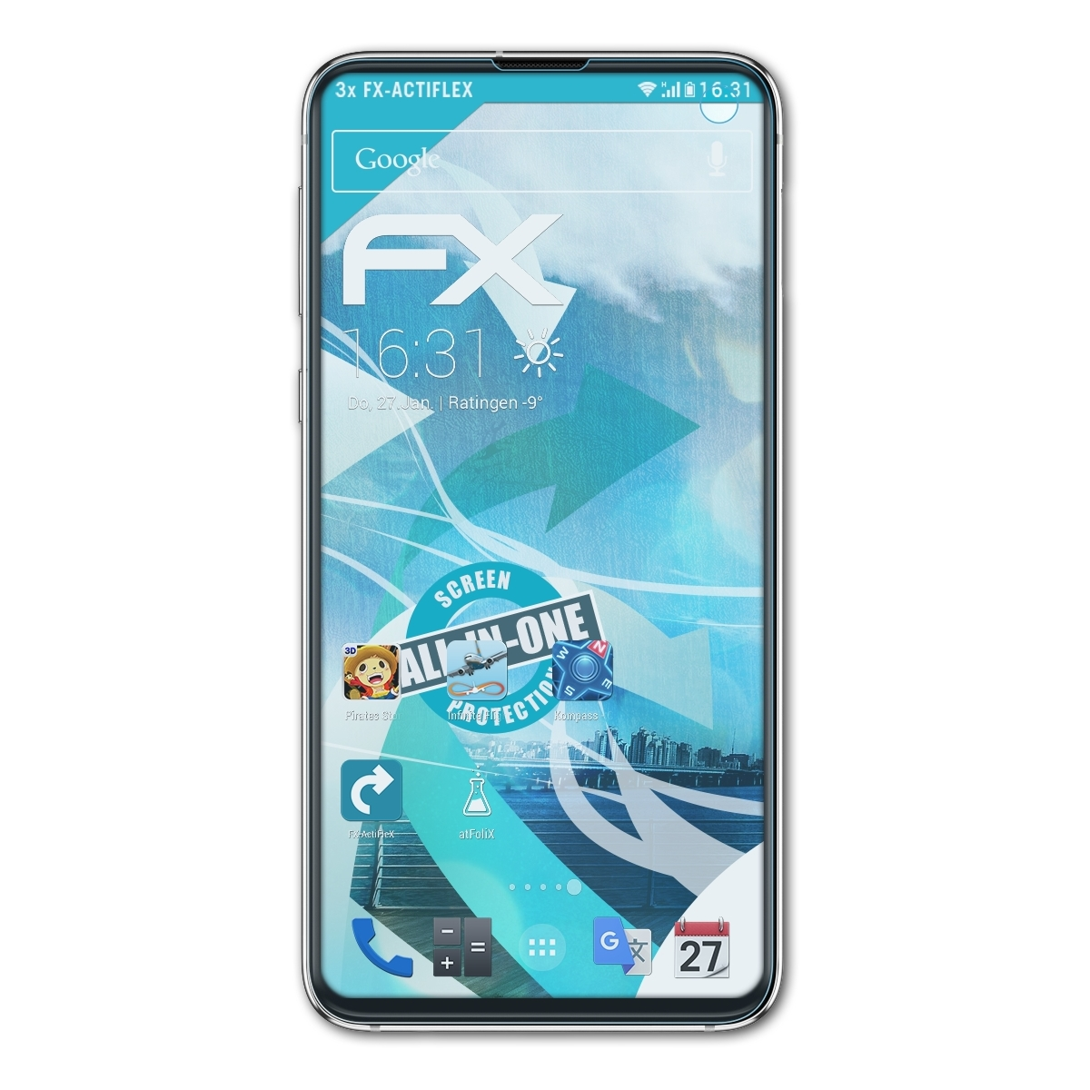 Samsung FX-ActiFleX (Fullcover)) ATFOLIX 3x Displayschutz(für S10e Galaxy