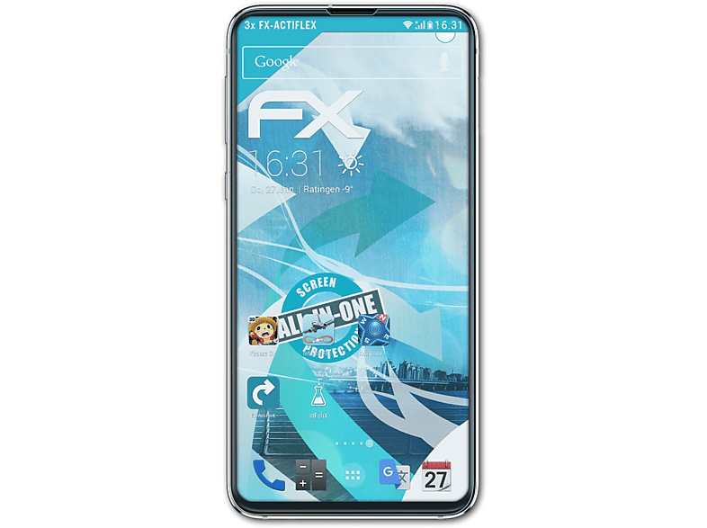 ATFOLIX 3x FX-ActiFleX Displayschutz(für Samsung Galaxy S10e (Fullcover))