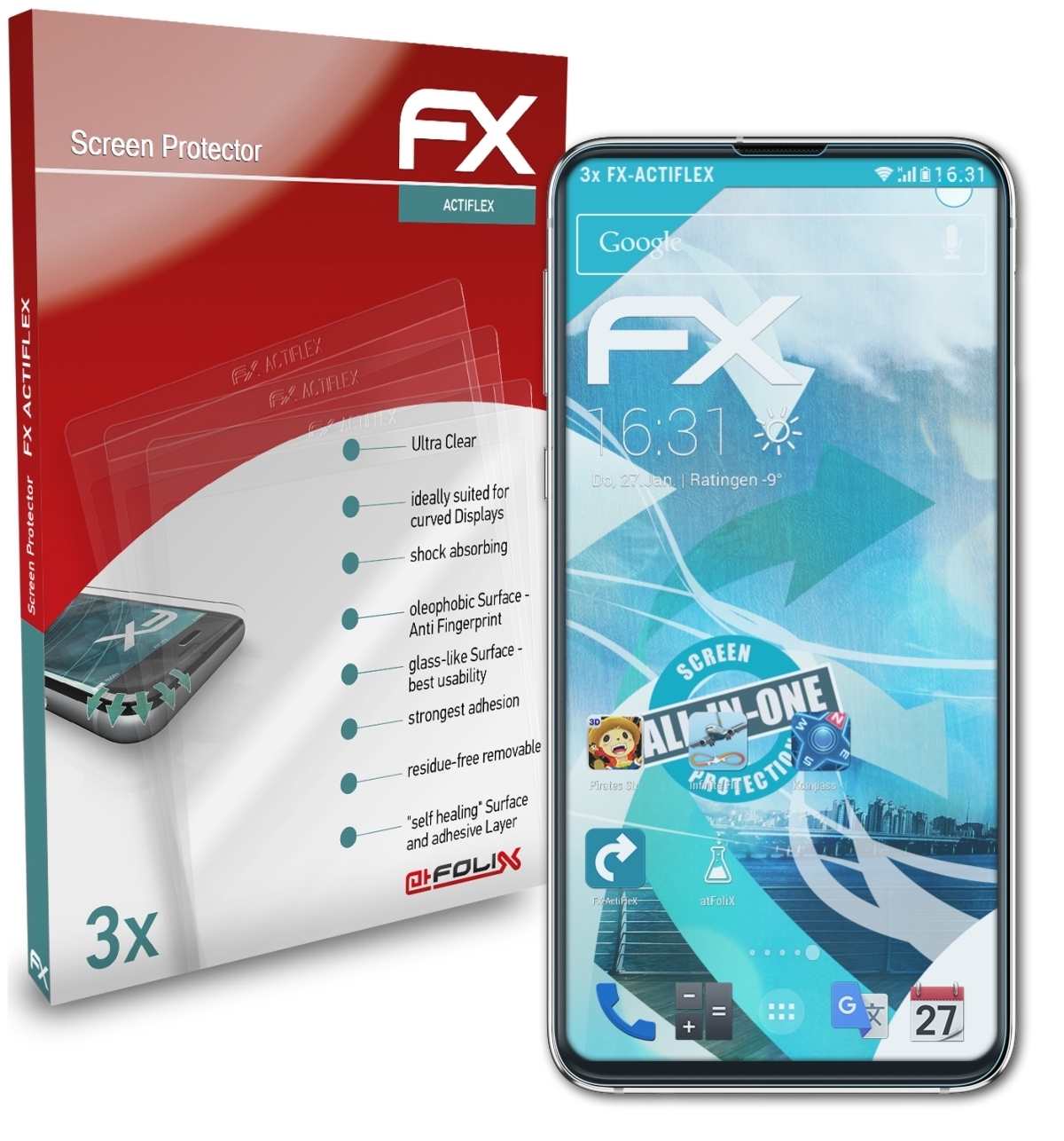 Samsung (Fullcover)) S10e Galaxy Displayschutz(für 3x ATFOLIX FX-ActiFleX