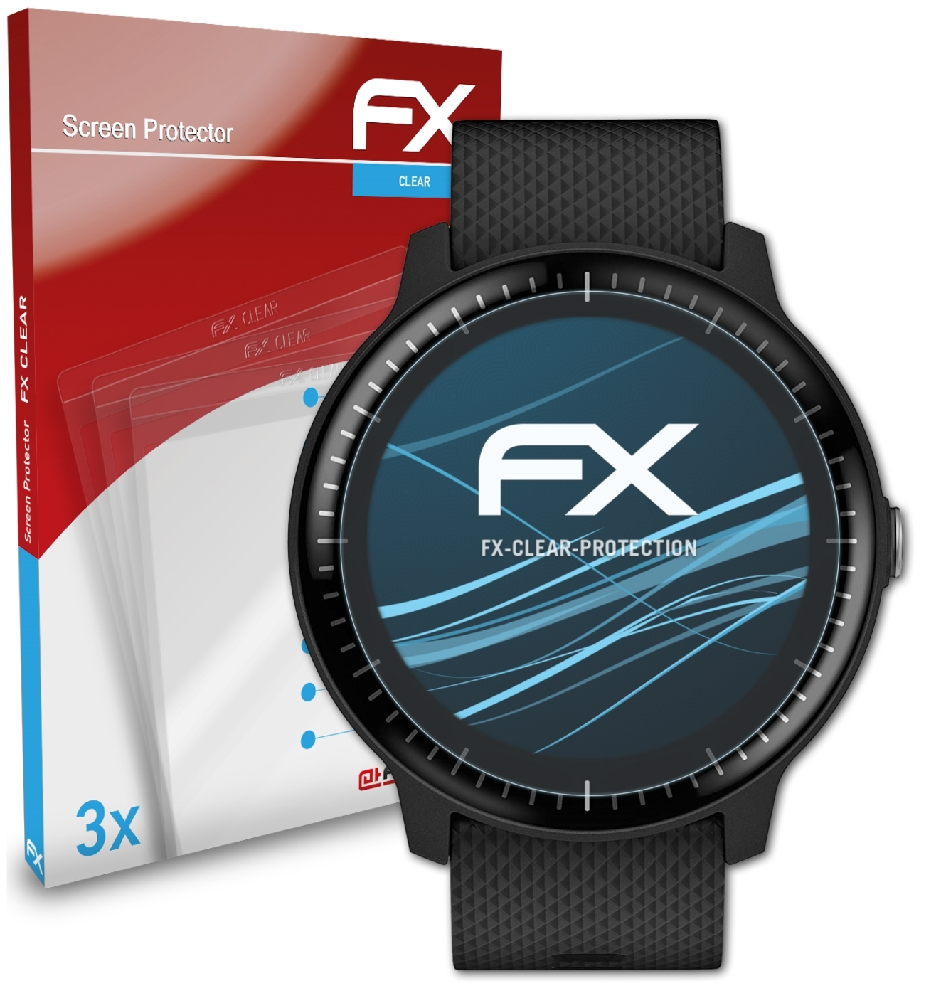 ATFOLIX 3x FX-Clear Displayschutz(für Vivoactive 3 Garmin Music)