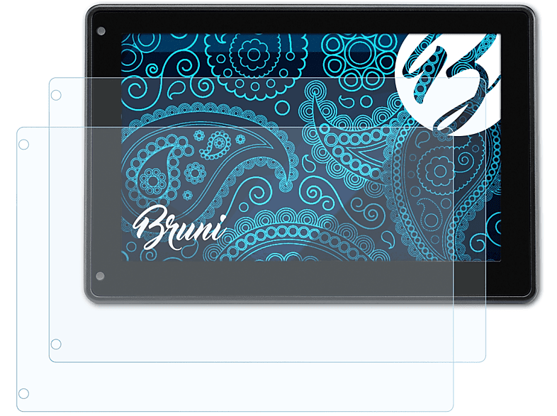 BRUNI 2x Basics-Clear Schutzfolie(für Garmin Aera 760)