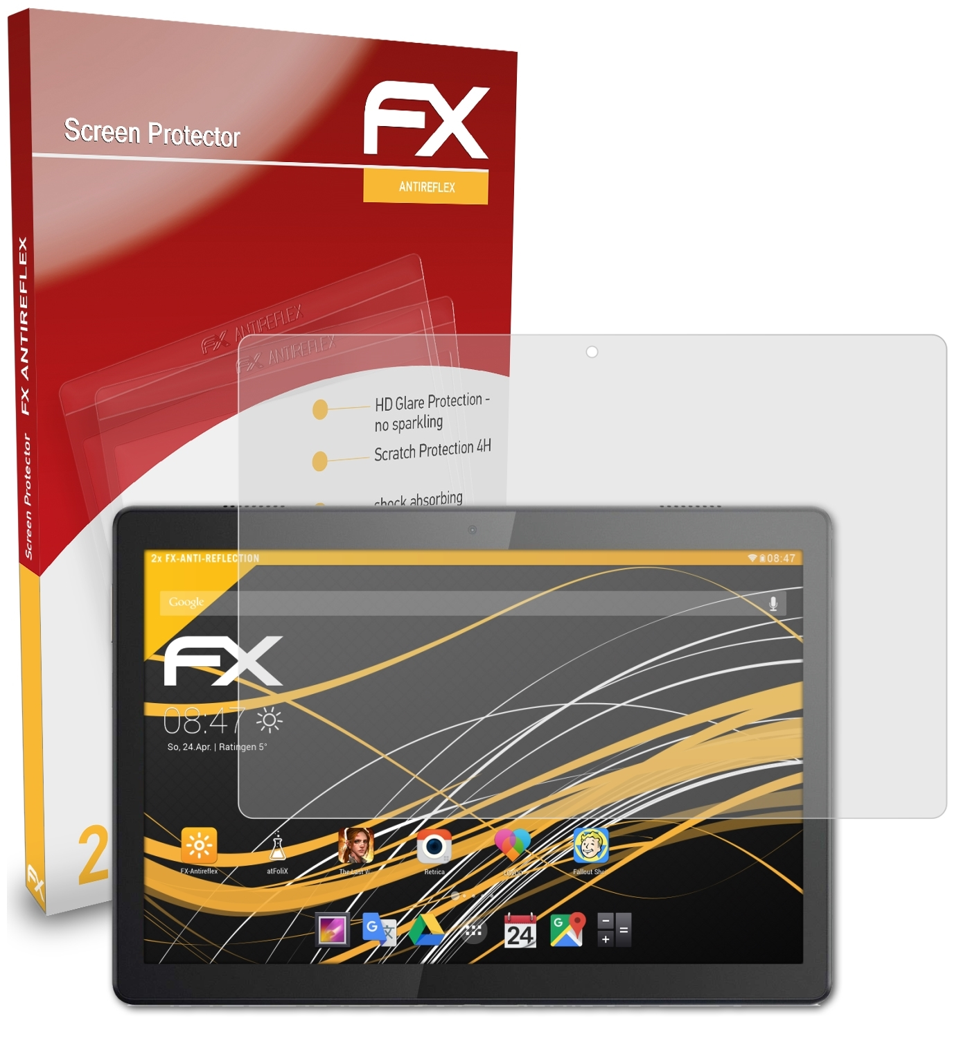 ATFOLIX 2x M10 FHD FX-Antireflex Displayschutz(für Lenovo REL)