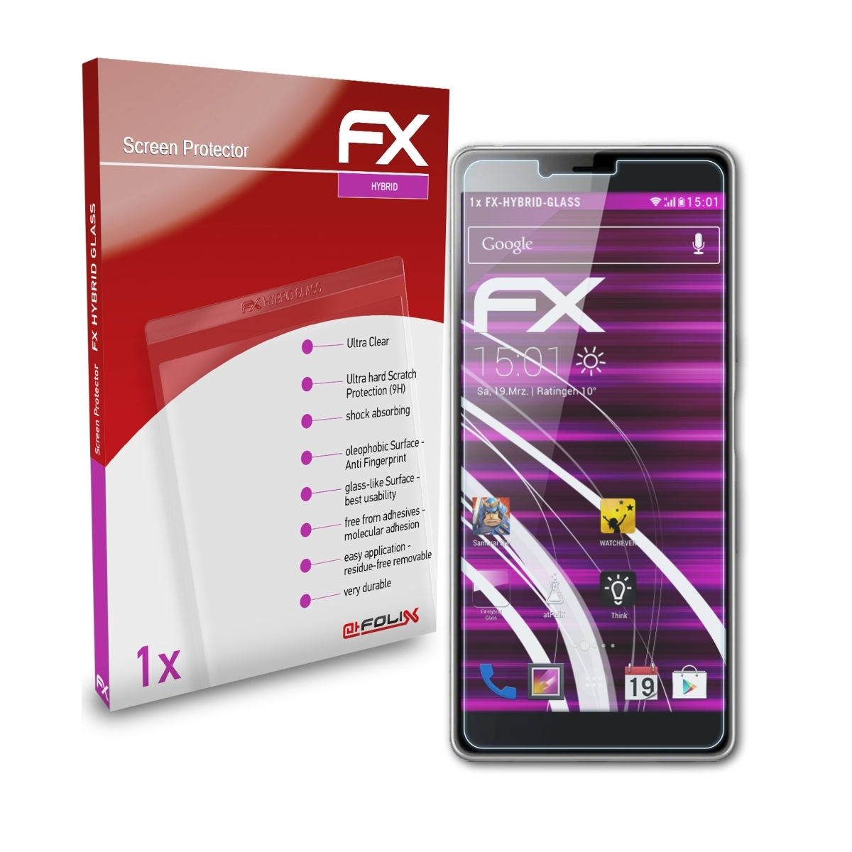 ATFOLIX FX-Hybrid-Glass Schutzglas(für Sony Xperia L3)
