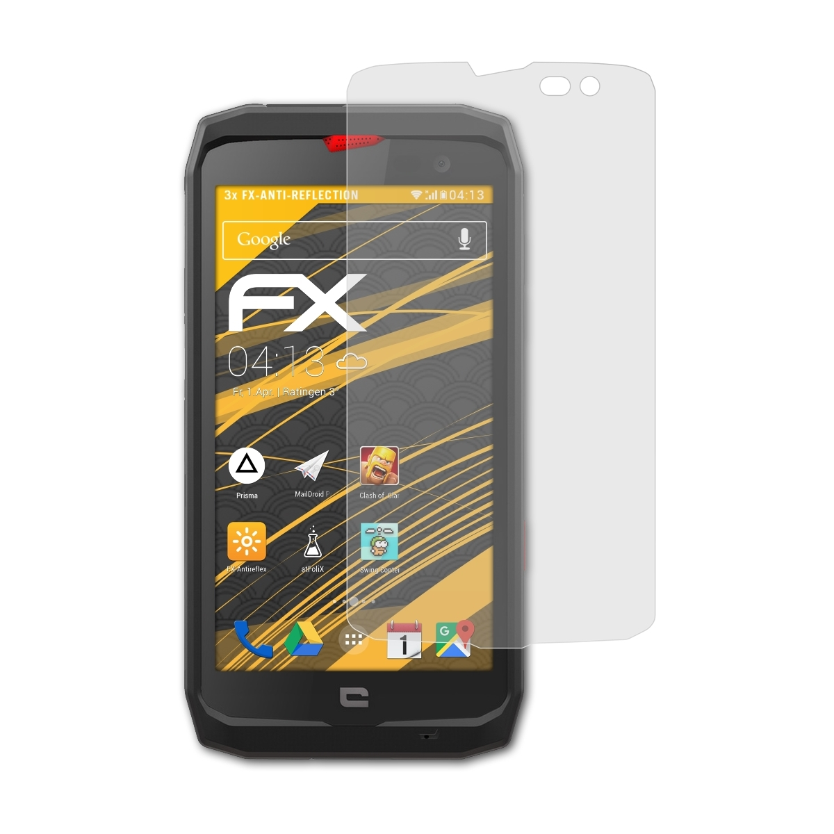 X3) Displayschutz(für Crosscall 3x Action ATFOLIX FX-Antireflex