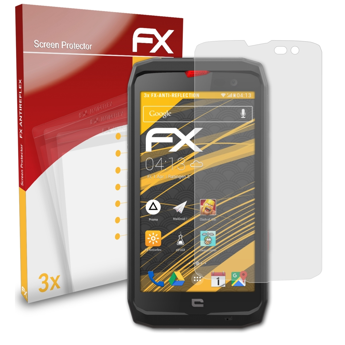 X3) Displayschutz(für Crosscall 3x Action ATFOLIX FX-Antireflex