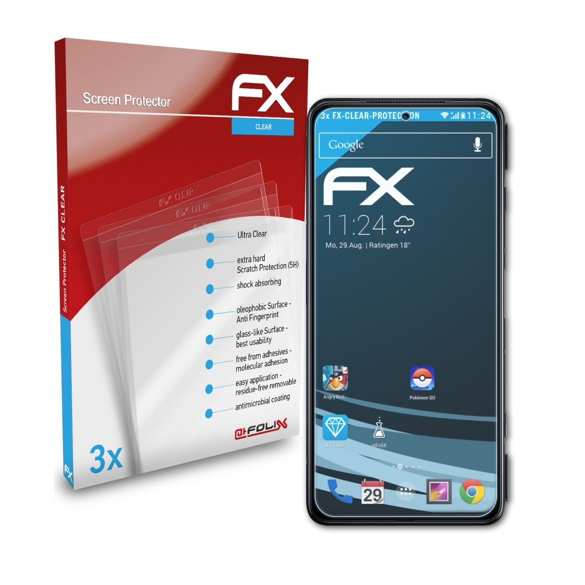 Xiaomi FX-Clear ATFOLIX Black Displayschutz(für 4) 3x Shark