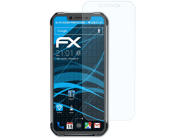 ATFOLIX 3x FX-Clear Displayschutz(für Blackview BV9600)