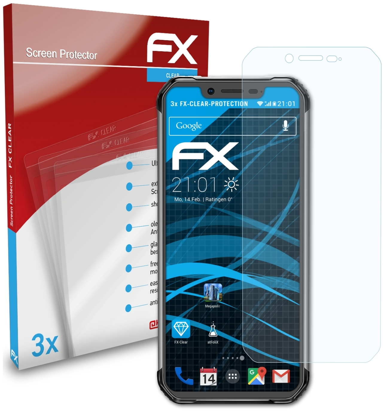 FX-Clear Displayschutz(für ATFOLIX 3x Blackview BV9600)