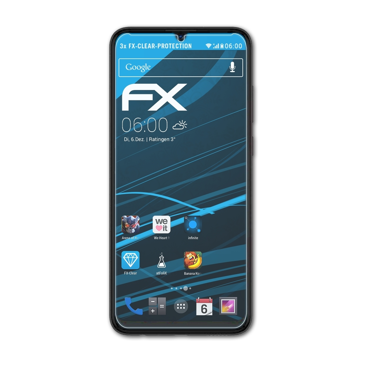 Displayschutz(für ATFOLIX 3x Y6s) Huawei FX-Clear