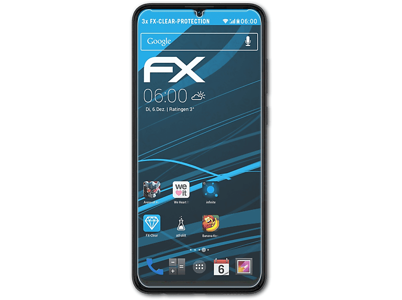 ATFOLIX 3x FX-Clear Displayschutz(für Huawei Y6s)