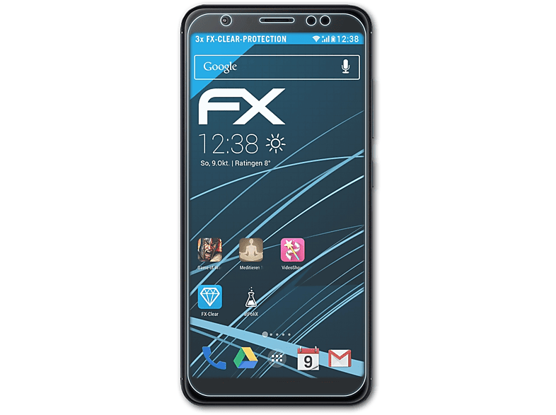 ATFOLIX 3x FX-Clear (ZB555KL)) Asus ZenFone (M1) Max Displayschutz(für