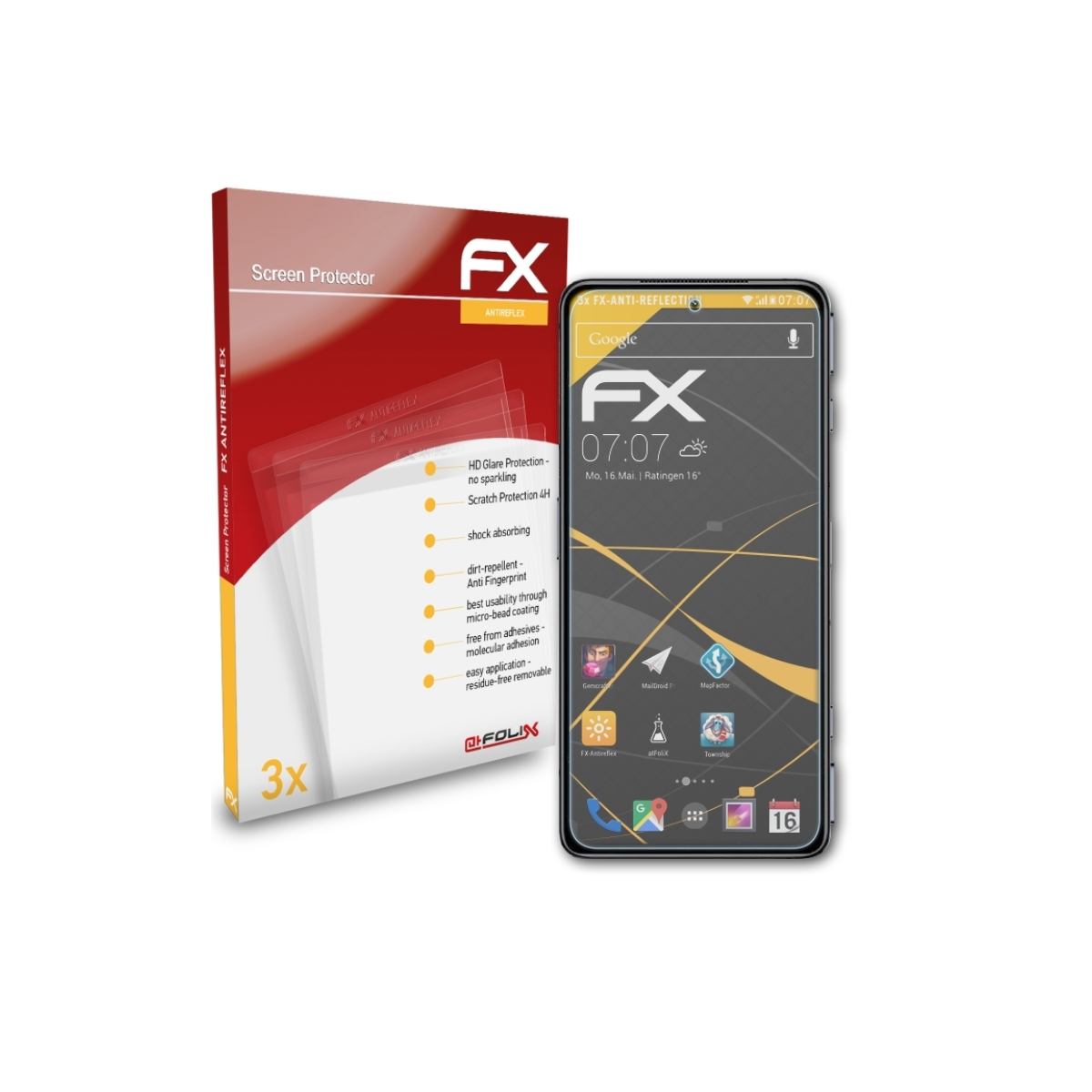 Black Xiaomi Shark Pro) 4S FX-Antireflex Displayschutz(für ATFOLIX 3x