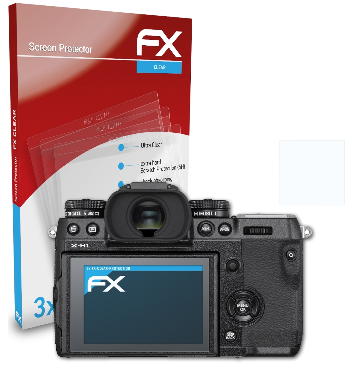 3x X-H1) Displayschutz(für FX-Clear ATFOLIX Fujifilm