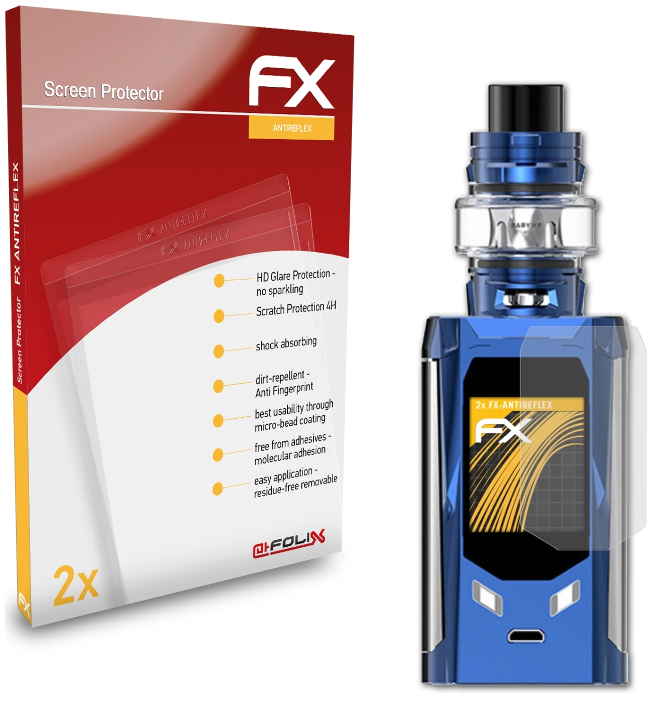 2x Displayschutz(für ATFOLIX FX-Antireflex R-Kiss) Smok