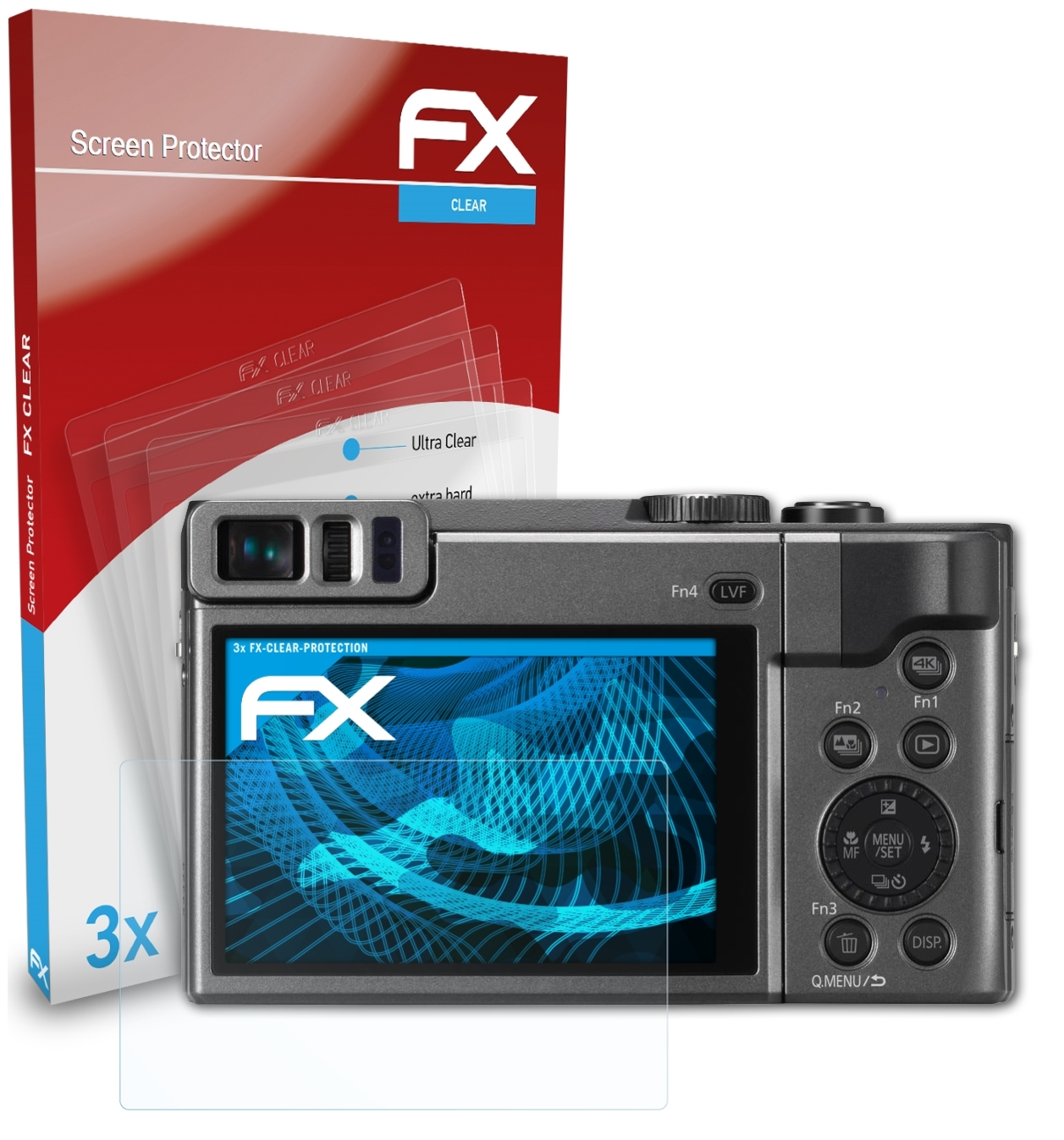 ATFOLIX 3x FX-Clear Displayschutz(für Lumix Panasonic DC-TZ90)