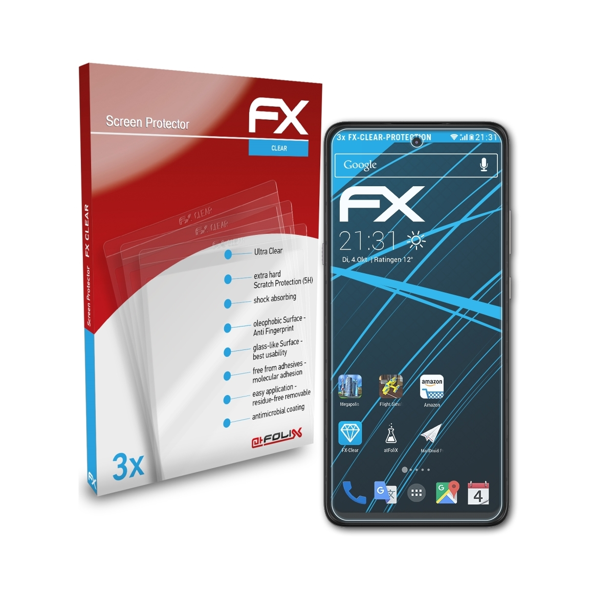 Moto 5G) 3x Motorola G FX-Clear ATFOLIX Displayschutz(für