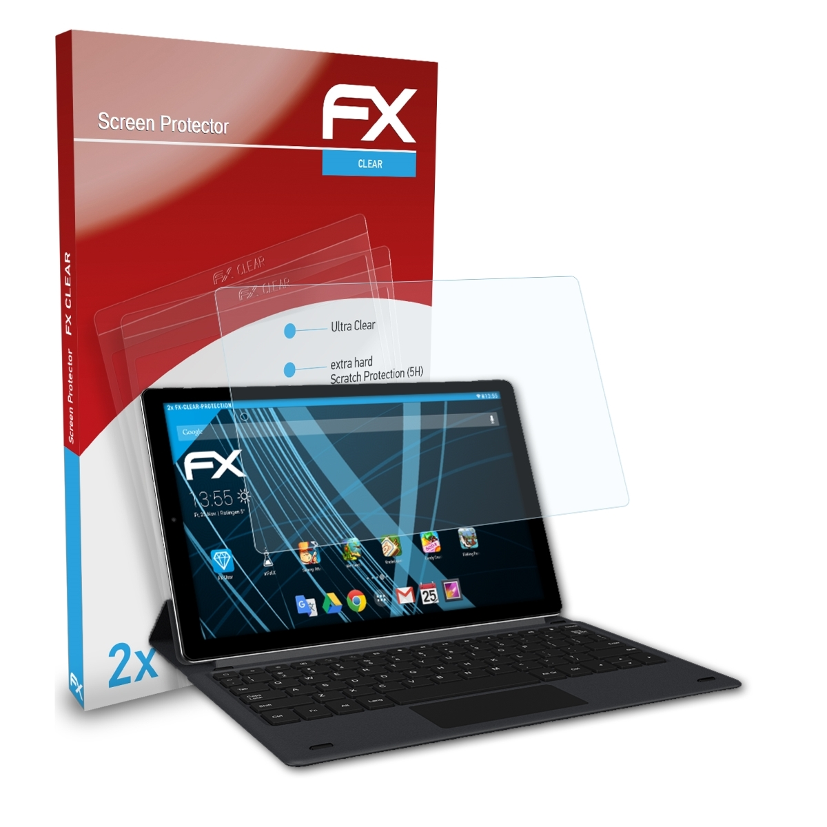 ATFOLIX 2x HiPad X) Displayschutz(für Chuwi FX-Clear