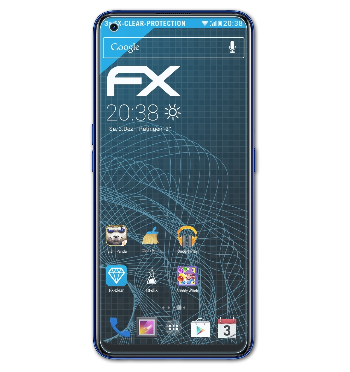 3x Displayschutz(für Realme FX-Clear ATFOLIX 7 Pro)