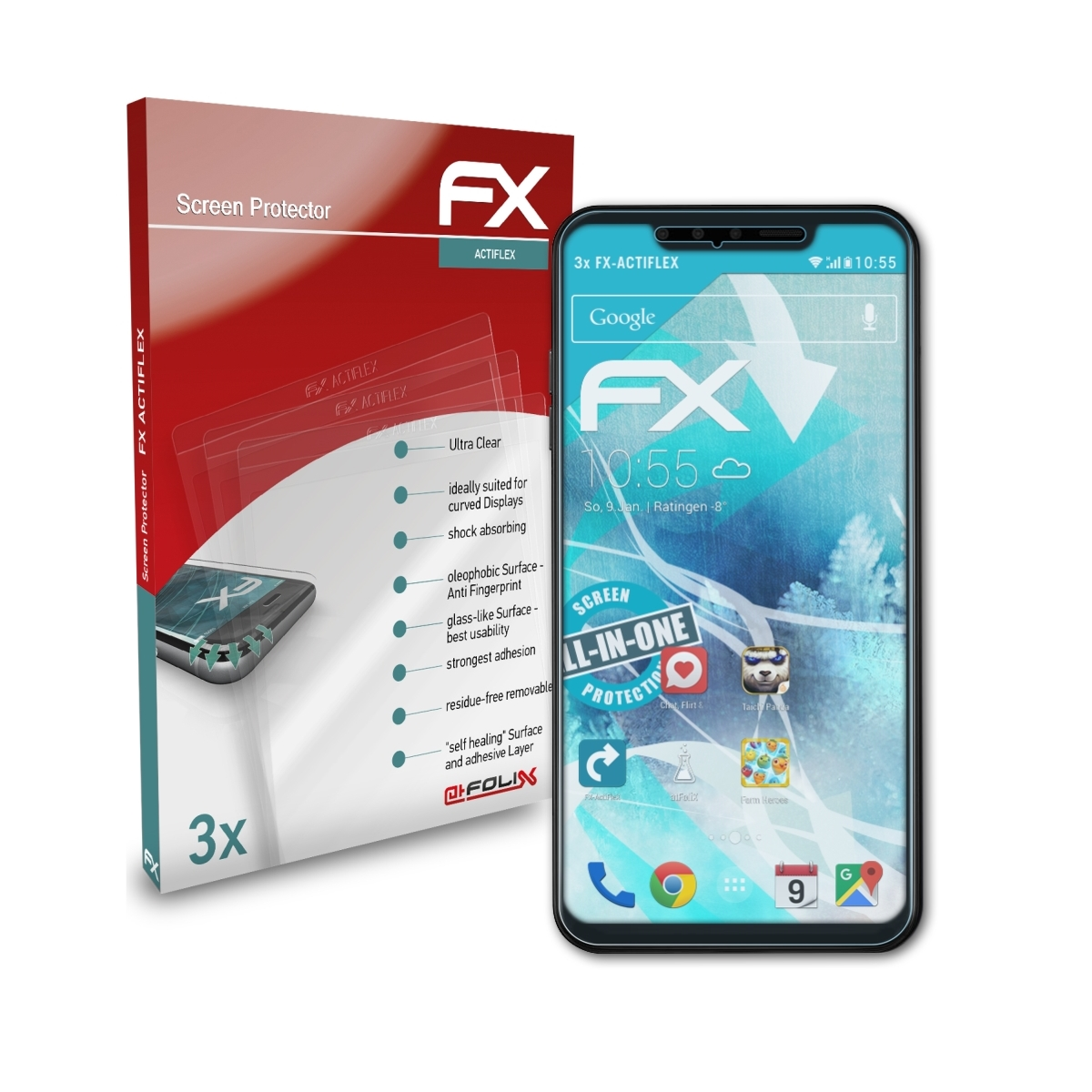 LG ATFOLIX 3x Displayschutz(für ThinQ) FX-ActiFleX G8s